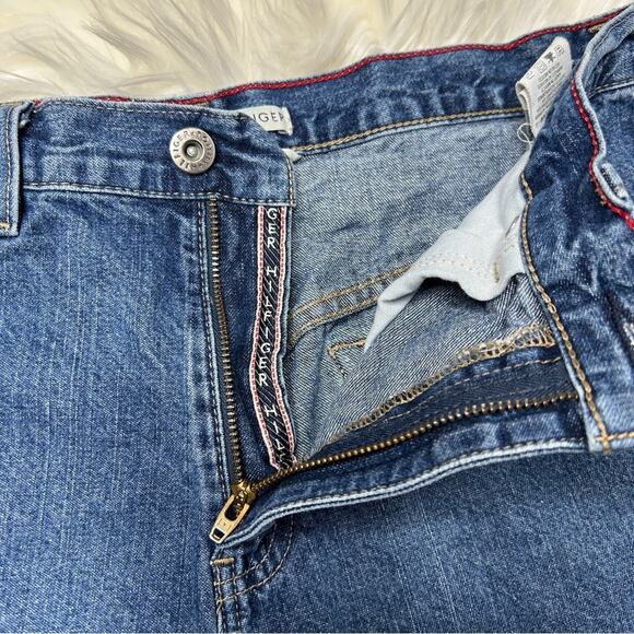 TOMMY HILFIGER Vintage Y2K 2000s Denim Cutoff Jean Shorts Size 8 Festival Casual - Picture 5 of 10
